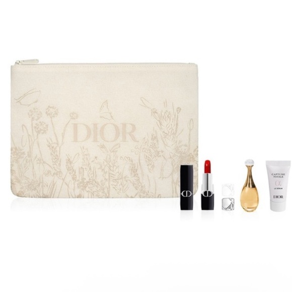 DIOR Cream Floral Cosmetics Pouch - Picture 3 of 13